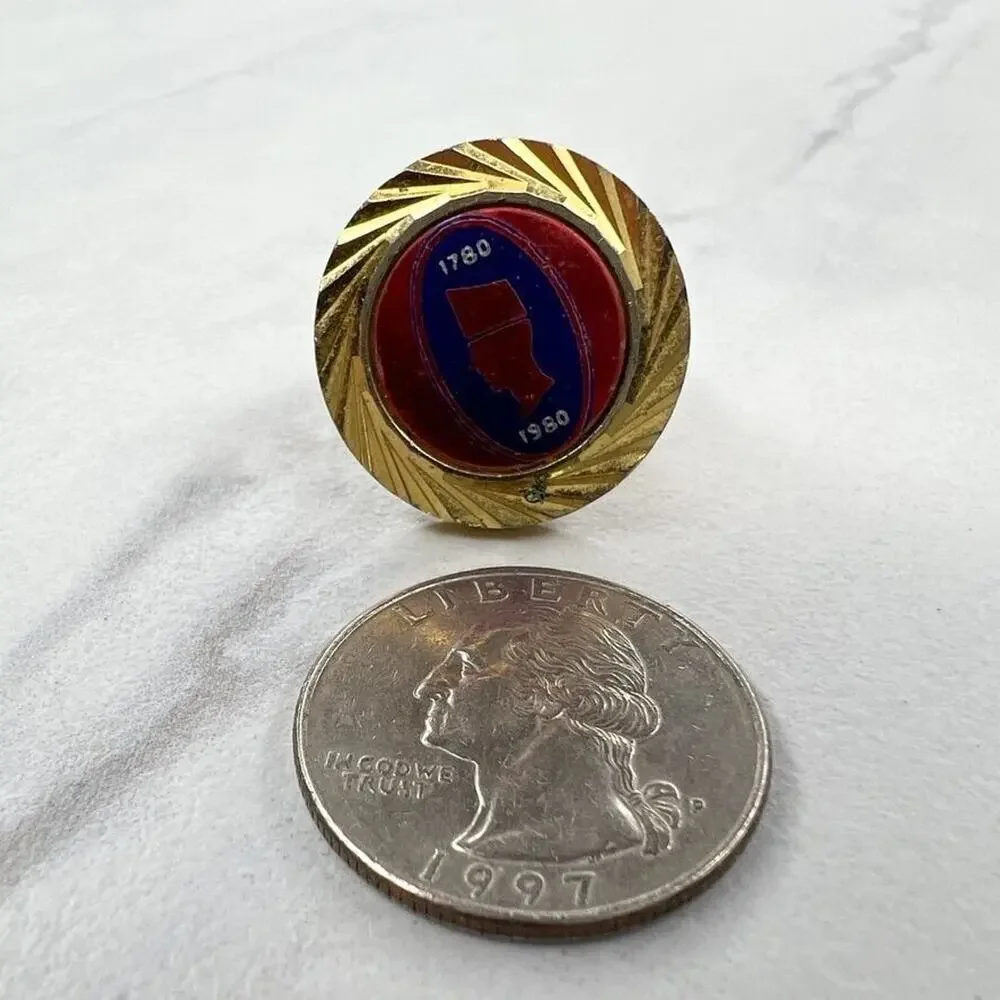 Vintage 1780 1980 Bicentennial Single Cufflink